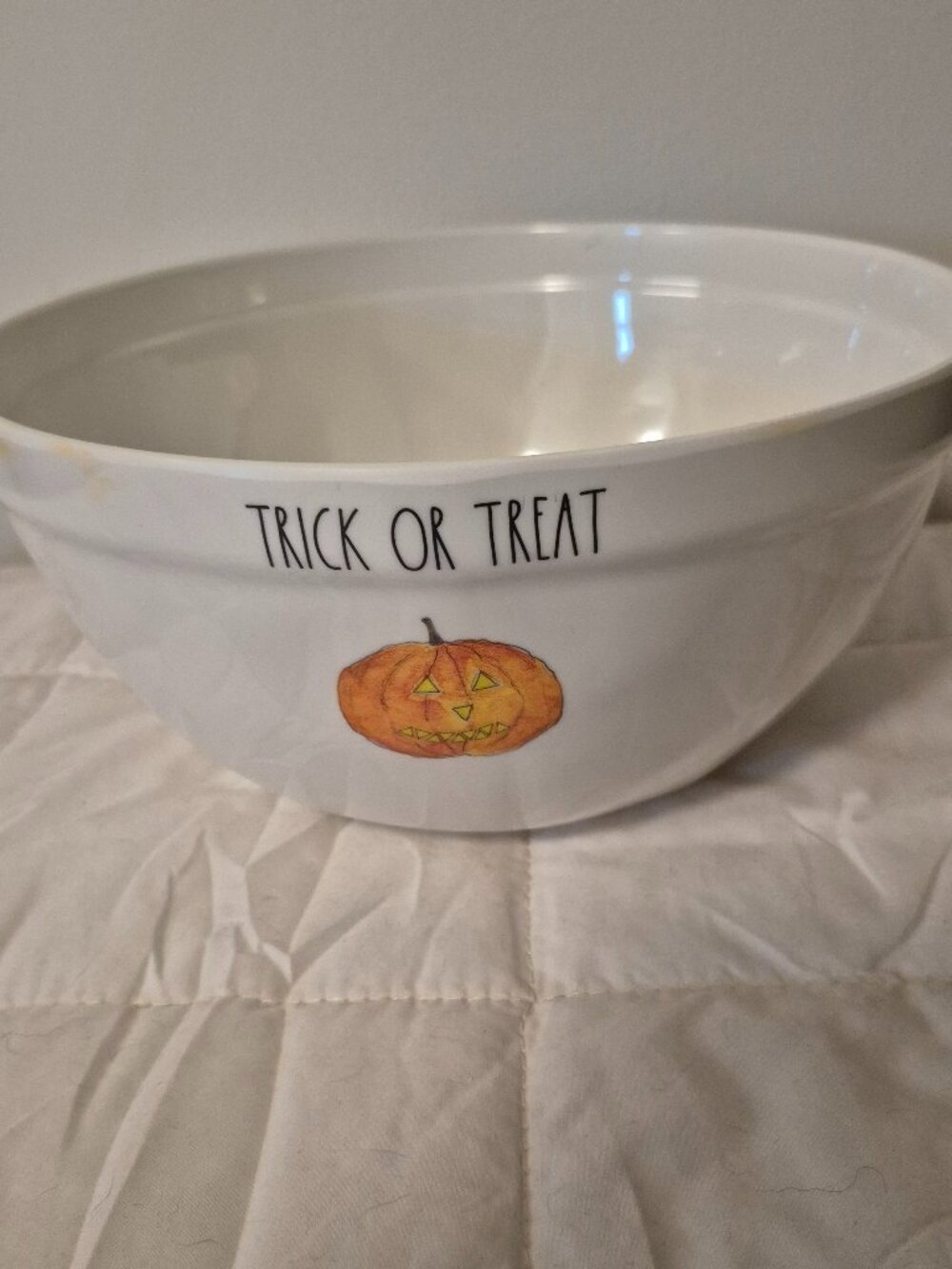 Rae Dunn Halloween Melamine Bowl 10 Inch Trick Or Treat Pumpkin